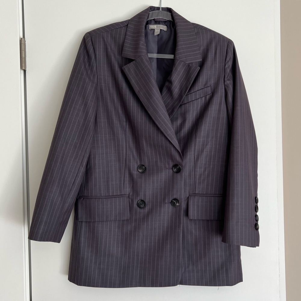 ASOS DESIGN oversized pinstripe blazer and shorts set